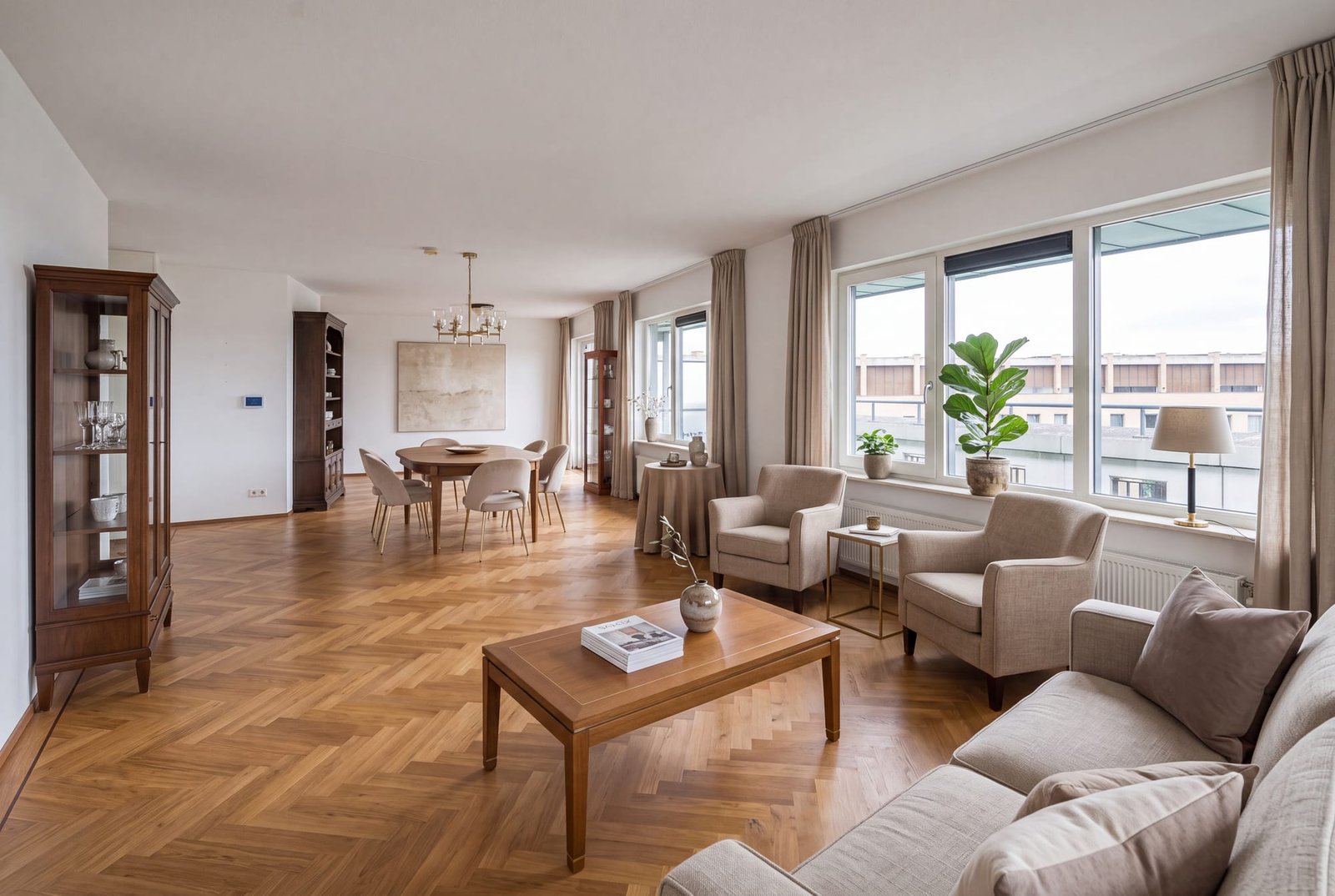 Woonkamer, AI-impressie in stijl Hollands chic